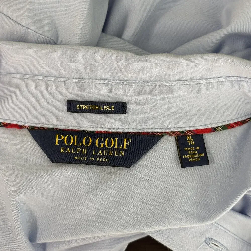 Polo Ralph Lauren Shirt Mens XL Stretch Lisle Light Blue Golf Performance Soft